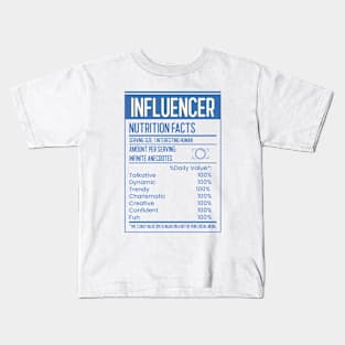 Influencer Nutrition Facts Kids T-Shirt